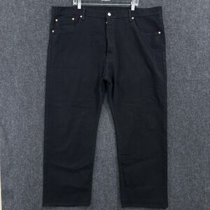 Levis 501 Jeans Mens 46x30 Black Straight Leg Button Fly Stretch Denim Pants